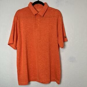 Under Armour Loose Heat Gear Shirt Size L, Orange, short sleeve, golf, tennis